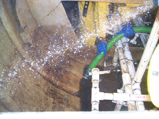 Final cleaning stages GSI provides full service septic tank repair and septic system maintenance